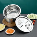 Axyaa Stainless Steel Grater Set with Garlic Press, Potato Slicer - Kitchen Vegetable Fruit Tools