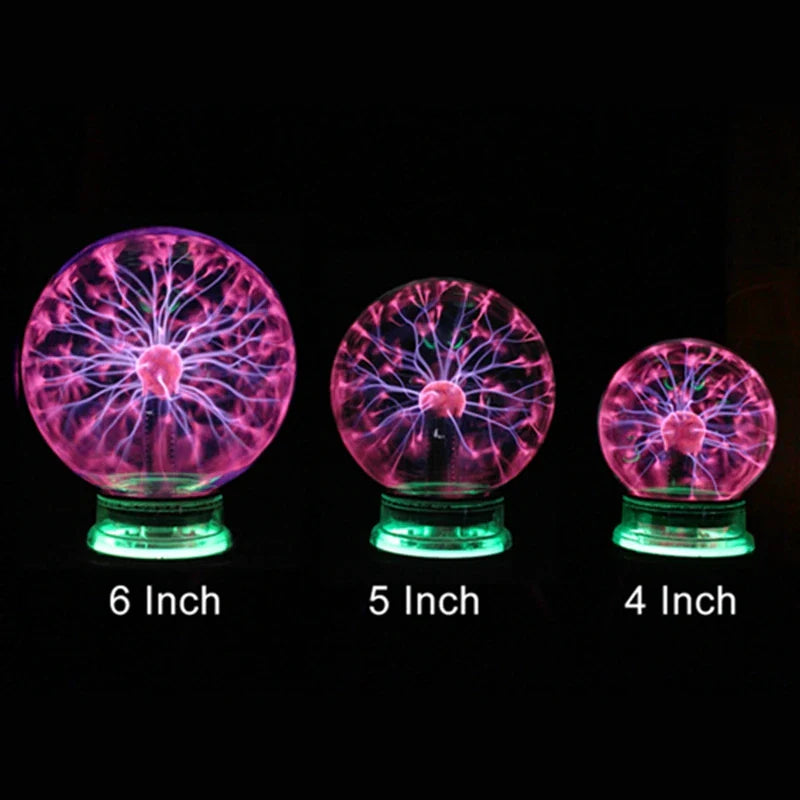 Axyaa Plasma Ball Light 3/4/5/6 Inch Night Light for Christmas Kids Gift & Party Decor