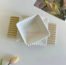Axyaa 6-Inch Bone Dessert Plate Set - White Ceramic Vegetable Cake Serving Tray