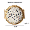 Axyaa Shell Tray: Light Luxury Double-eared Rattan Storage for Decorative Display