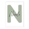 Custom Name Nordic Cute Animal Art Print Canvas Painting Lion Giraffe Poster by Axyaa