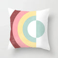 Nordic Pink Yellow Geometry Cushion Cover Abstract Art Pillowcase - Axyaa