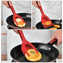 Axyaa 2-in-1 Spatula Tongs for Cooking, Non-Stick Flip Turner Tool & Omelette Steak Helper