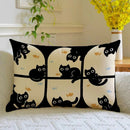 Axyaa Cartoon Cat Retro Cushion with Core Pillow