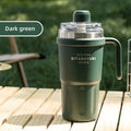 Axyaa 600ml Stainless Steel Vacuum Flask Double Wall Insulated Travel Mug Straw Cup