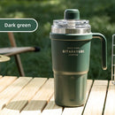 Axyaa 600ml Stainless Steel Vacuum Flask Double Wall Insulated Travel Mug Straw Cup
