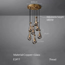 Axyaa Large Water Droplets Glass LED Chandelier for Modern Living Spaces