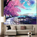 Axyaa Cherry Blossom Tree Forest Tapestry Wall Hanging for Bedroom Decor