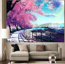 Axyaa Cherry Blossom Tree Forest Tapestry Wall Hanging for Bedroom Decor