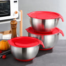 Axyaa Stainless Steel Mixing Bowl Set with Lid and Non-Slip Bottom