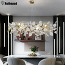 Axyaa Ginkgo Leaf Crystal Chandelier - LED Pendant Lamp for Dining Living Room