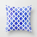 Axyaa Blue Geometric Sofa Chair Decor Set with Abstract Pillowcase & Plant Cushion Cover