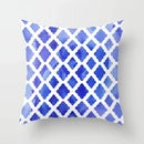 Axyaa Blue Geometric Sofa Chair Decor Set with Abstract Pillowcase & Plant Cushion Cover