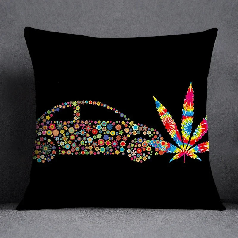 Axyaa Green Leaf Theme Pillowcase - Decorative Polyester Home Decoration 45*45cm