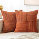 Axyaa Corduroy Boho Patchwork Pillow Cover