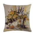 Sunflower Linen Throw Pillow Cover for Home Decor by Axyaa