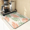 Axyaa Leaves Pattern Silicone Dish Mat for Absorbent Drying & Home Decor