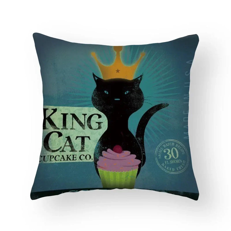 Funny Cartoon Cat & Dog Pillow Covers by Axyaa: Luxury Sofa Bed Decor Pillowcase