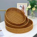 Axyaa Rattan Basket Tray for Breakfast Food Bread Cake Fruit Vegetable Storage