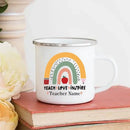 Axyaa Custom Teacher Name Enamel Mug Handle Drinkware Gift