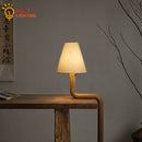 Axyaa Classical Wood Table Lamp LED Desk Light for Study Bedroom
