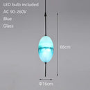 Axyaa Lake Blue Gradient Glass Pendant LED Chandelier for Home Decor