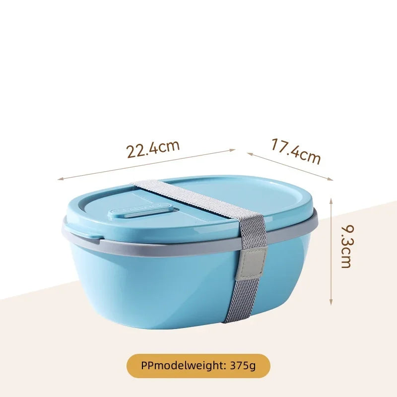 Axyaa Two-Compartment Portable Lunch Box with Detachable Salad Cup.