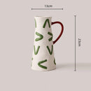 Axyaa Geometric Graffiti Ceramic Vase Flowerpot for Stylish Home Decor