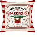 Axyaa Gingerbread Bakery & Candy Cane Christmas Pillowcase Room Sofa Decor Suite