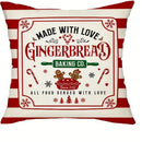 Axyaa Gingerbread Bakery & Candy Cane Christmas Pillowcase Room Sofa Decor Suite