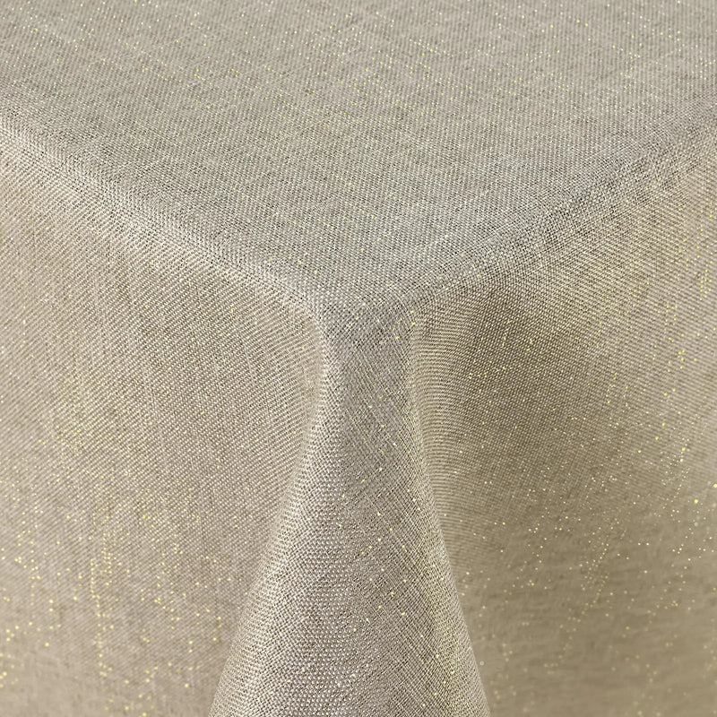Solid Color Glitter Linen Tablecloth by Axyaa: Washable Table Cloth for Home, Banquet, Party