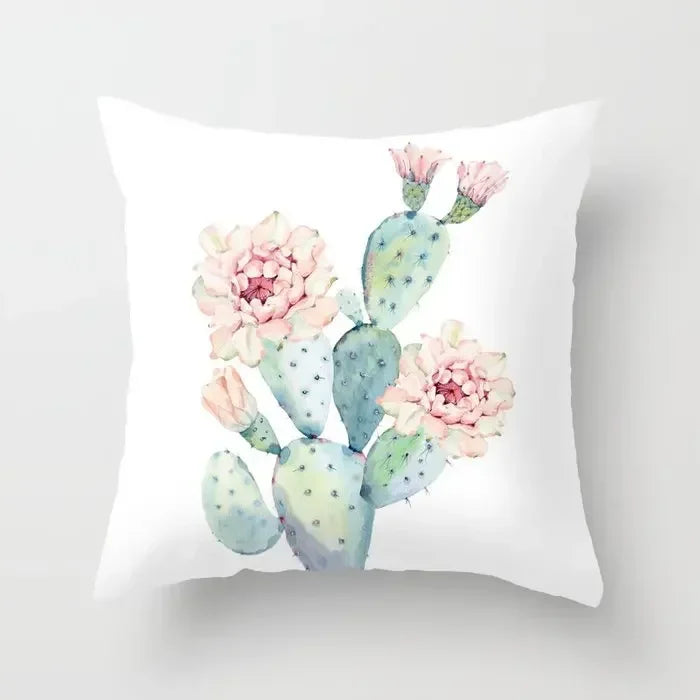 Axyaa Cactus Plants Pattern Cushion Cover Throw Pillow Decor Sofa Pillowcase
