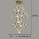 Axyaa Crystal Stair Chandelier LED Ceiling Lamp for Living Room