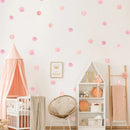Axyaa Pink Polka Dots Wall Decals Set for Kids Room Nursery Home Decor