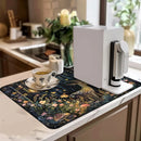 Axyaa Watercolor Forest Kitchen Mat: Absorbent, Antiskid, Quick Drain, Tableware & Dish Drying