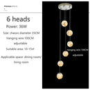 Axyaa Glass Ball LED Spiral Chandelier - Modern Lighting for Home, Restaurant, Hotel