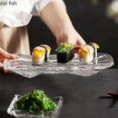 Axyaa Glass Sashimi Sushi Plates: Simple, Elegant Tableware for Serving Snacks and Desserts