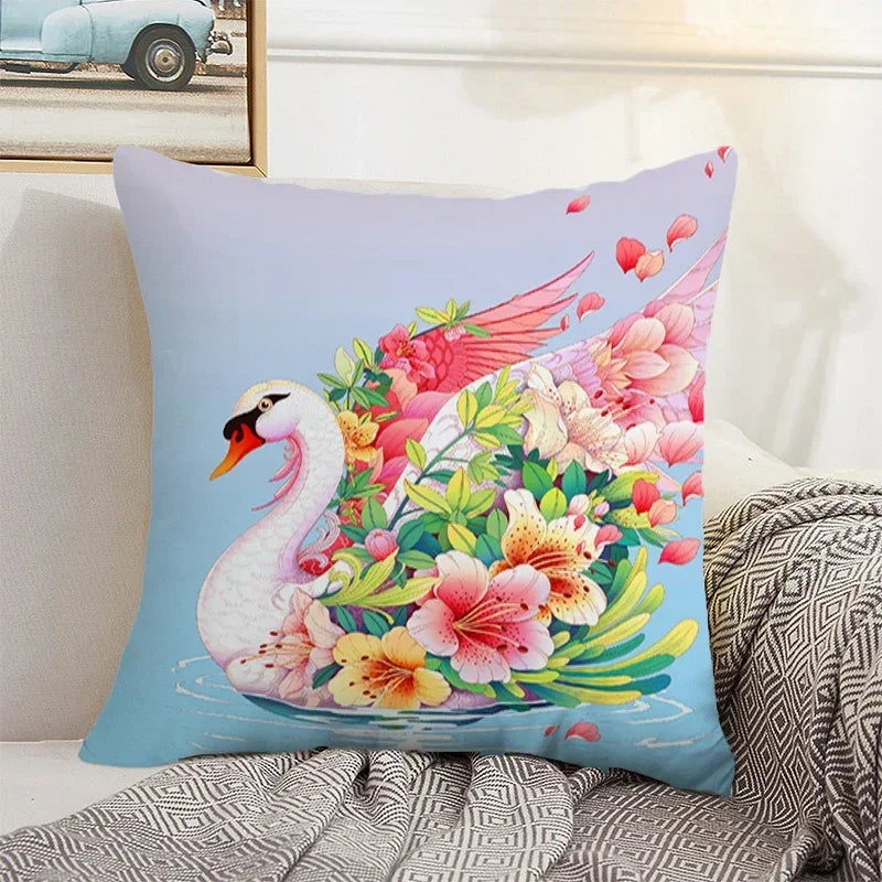 Axyaa Chinese Landscape Pillowcase 40x40 50x50 Cushions Covers Home Decor