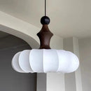 Axyaa French Vintage Wood Silk Pendant Light Chandelier