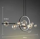 Axyaa Glass Bubble Chandelier: Modern LED Pendant Lights for Living Room & Restaurant