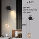 Axyaa Nordic LED Wall Light Bedroom Bedside Spotlight Sconce Lamp Home Decor