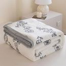 Axyaa Cartoon Pattern Flannel Blanket: Cozy Soft Plush Lightweight Throw for Sofa