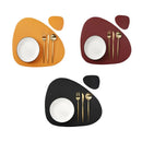 Axyaa Black Leather Dining Placemats Set for Kitchen Table Outdoor Indoor Square Round
