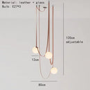 Axyaa Leather Chandelier: Nordic Minimalist Designer Italian Leather Belt Lighting