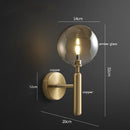 Axyaa Copper LED Wall Sconce Amber Glass Ball Modern Applique Murale