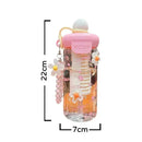 Axyaa Bow Flower Tea Glass w/ Straw Bottle, Cold Coffee Cup - Women's Drinkware