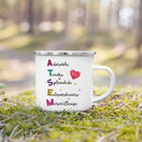 Enamel French Printed Coffee Cup with Handle - Best Thanks Gift for Atsem by Axyaa