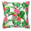 Axyaa Flamingo & Tropical Floral Pillow Cover Pattern for Sofa, Bedroom, Car