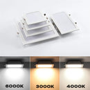 Axyaa Square LED Downlights: Ultra-thin 9W/12W/24W Grille Panel Lamps for Indoor Spot Lighting