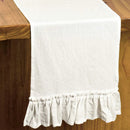 Axyaa Romantic Ruffled Cotton Table Runner - Rural Style Dining Table Decor